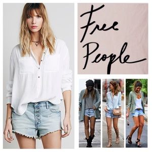 Free People Runaway Slouch Cutoff Denim Short